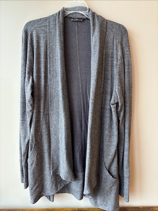 Athleta Sweaters - Athleta Heather Gray Open-Front Draped Cardigan